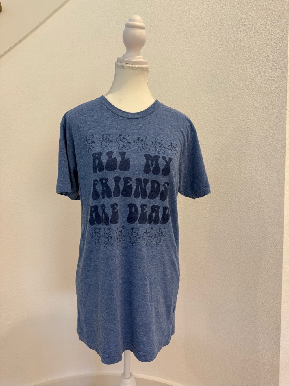 VTG American Apparel Blue Graphic 'All My Friends Are Dead' Short Sleeve Tee